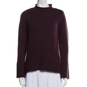 TSE Eggplant Purple Thick Cashmere Mock Neck Turtleneck Sweater S